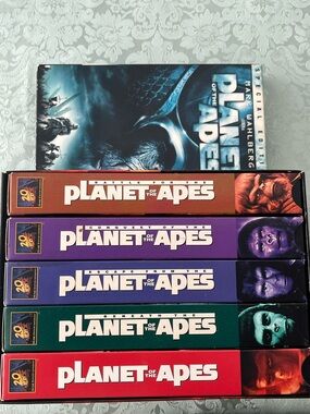 Planet of the Apes VHS Original 5-Film Legacy Set + 2001 Remake
